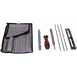 Kit de afilado cadena motosierra 1/4 "Y 3/8 (LP)" con funda A rotolo| 3 Lima redondos ,1 Hoja plana ,1 Calibre Profundidad ,1 Mango para Lima ,1 guía Línea