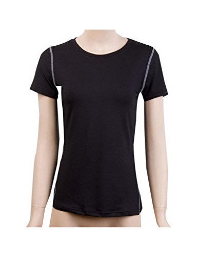 Jimmy Design Ladies / Womens Lady-Fit Valueweight Quick Dry Sport Short Sleeve T-Shirt BLACK