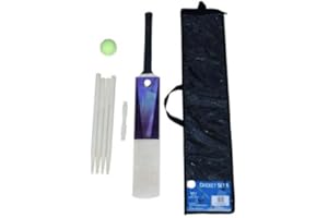 Glamza Generise - Set da cricket da 7 pezzi con borsa, misura 3, include mazza, palla, 4 ceppi di legno e gancio | adatto per adulti e bambini