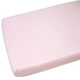 Cot Bed 100% Cotton Jersey Fitted Sheet Pink 140 x 70 cm