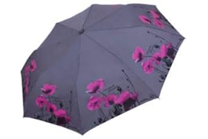 H.DUE.O By Barbara Vee Design Papaveri. Ombrello a Scatto Donna Pieghevole Automatico. Ombrello da Borsa Antivento Robusto [POPPIES]