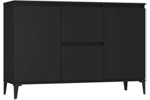 ‎VIDAXL vidaXL Sideboard 2 Schubladen 2 Türen Kommode Anrichte Schrank Beistellschrank Mehrzweckschrank Standschrank Schwarz 102x35x70cm Holzwerkstoff