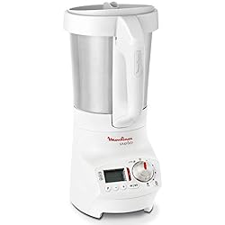 Moulinex LM904110 Blender Chauffant Soup & Co Mixeur Soupes Gaspachos Smoothies Compotes 1100W 1,8L Blanc