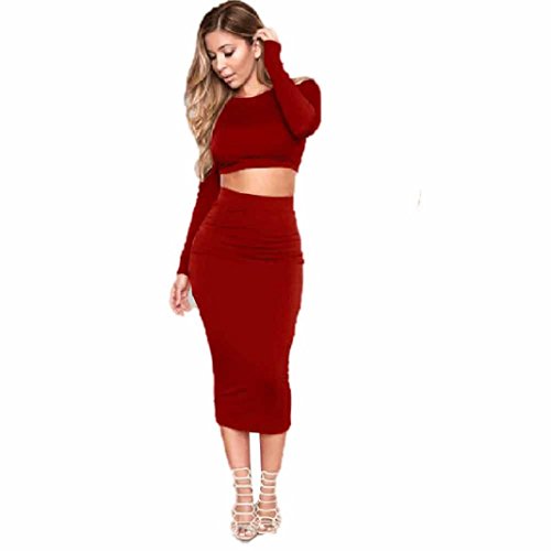 Sannysis Damen Backless Verband Bodycon Cocktail-Minikleid (S, Rot) Sannysis Damen Backless Verband Bodycon Cocktail-Minikleid (S, Rot)