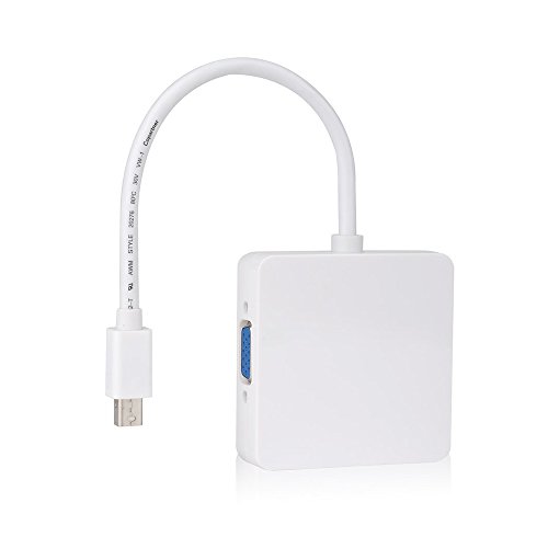 doublethree 3 in 1 1080P Display Port DP zu HDMI VGA DVI Adapter Konverter Kabel für MacBook und Tablet - 2