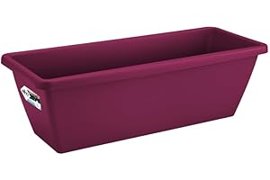 Elho Barcelona Balconnière 40 - Planteur pour Balcon & Extérieur - Plastique 100% recyclé - Ø 39.5 x H 16.0 cm - Rouge/Fruits Rouges