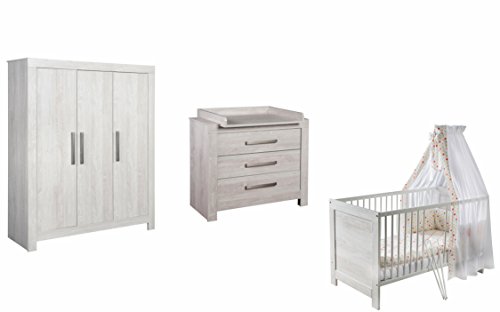 Preisvergleich Produktbild Schardt Kinderzimmer Nordic Cascina - Bett, Wickelkommode, Schrank 3 türig