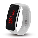 LED Sport Soft Silikon Armband Elektronische Armbanduhr Frauen Flexible Einstellbare Digitaluhr mit Pin-and-Tuck Verschluss