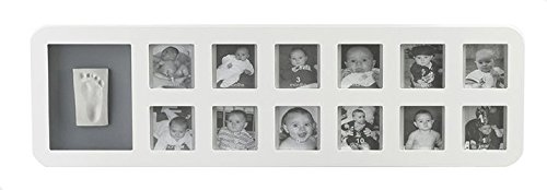 Baby Art First Year Print Frame Rounded (White & Grey)