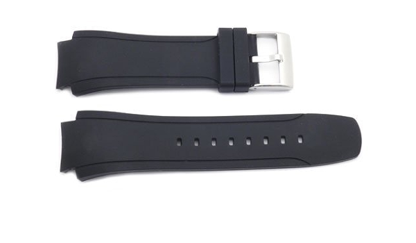 Kenneth Cole Black Rubber 28 20mm Watch Strap Amazon Co Uk Watches