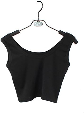 Women's T-shirt, Manadlian Fashion Women Tight Crop Top Skinny O-Neck Sports Dance Short Vest T-Shirt (Black, M)