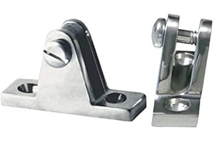 PARACHINISHOP Forcella Base Piana Supporto Inox AISI 316 INCLINATA 10° per TENDALINO Accessori Barca Nautica