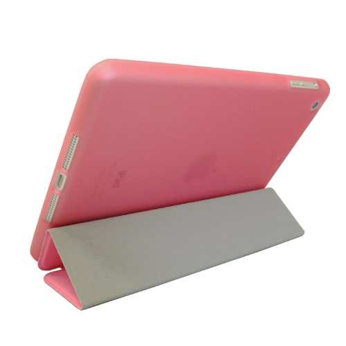 Khomo iPad Mini 1, 2, 3 Hülle Case Rosa Transparent Gehäuse mit doppelten Schutz ultra dünn und leicht, Smart Cover – Clear Pink - 5