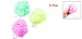 3 Pcs Soft Nylon Foam Bubble Mesh Net Bath Shower Green Yellow Pink