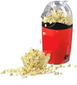 Sc- Popcorn Maker Compact Tabletop Corn Kernel Air Popper With 3 Containers And Measuring Cup No Oil 1 Minute Popping Time DIY Your Own Taste