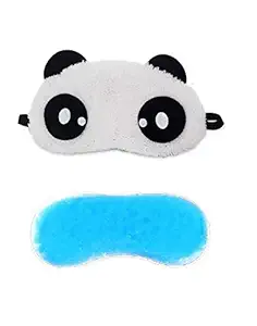 Jenna Fur Sleeping Eye Mask for Insomnia, Meditation, Puffy Eyes and Dark Circles Panda Dot
