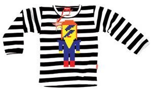 Stardust Baby-Boys 'Lego David Bowie' Long Sleeved Top (Black & White) : 1-2 Years