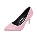 Produktbild feiXIANG High Heels Sandalen Damen Sommer Comfort Vintage Pointed Toe Shallow Mouth Büro Arbeit Schuhe(B/Rosa,36CN=35EU)
