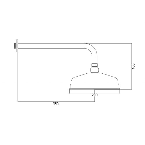 Enki 20,3 cm Messing antik Bronze Viktorianischer Dusche Kopf 300 mm Arm Badezimmer Bad - 3