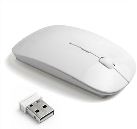 Slim wireless mini optical mouse for PC Laptop with USB receiver 2.4G Wireless Slimline USB Mouse For Laptops/Desktop PC XP/Vista/Windows/Apple MacBook - White