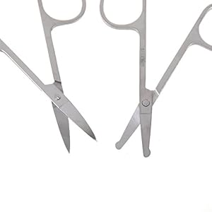 Welecom 2PCS, Nose Hair Scissors Beard Eyebrow Trimmer Scissors Stainless Steel Set - Image 7