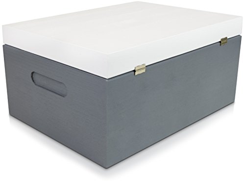 Universal Holzkiste mit Deckel für Aufbewahrung – Kiefer Zweifarbig Lackiert – ca. 33 x 24 x 16 cm – Venkon ® - 6