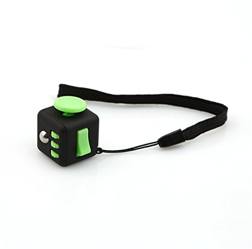 LnLyin Stress Cube for Fidgeter Anxiety Attention Toy Relieves Stress And Anxiety for Children and Adults Black and Green