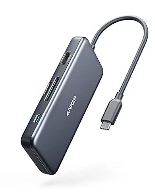 Anker Adaptateur USB C 7 en 1 avec HDMI 4 K, Port de données USB C, Lecteur de Carte microSD et SD, 2 Ports USB 3.0, pour MacBook Pro, Pixelbook, XPS