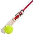 PMG Wooden Cricket Bat Ball with 1 Tennis Ball, Poplar Willow (for 6-8 Years Kids)