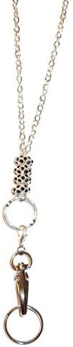 Chain Black Bling Fashion Women's Beaded Lanyard 34", Key and badge holder (Non Breakaway - Stronger)