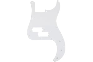 Musiclily Pro 10-Hole P Bass Pickguard for JPN Fender Japan 4-String Precision Bass, 1Ply White