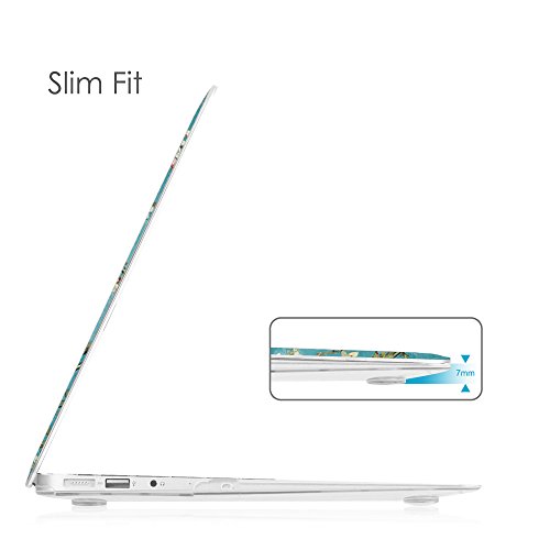 Fintie H  lle f  r MacBook Air 13 - Ultrad  nne Plastik Hartschale Schutzh  lle Snap Case f  r Apple MacBook Air 13 3 Zoll  A1466 A1369   Mandelbl  te