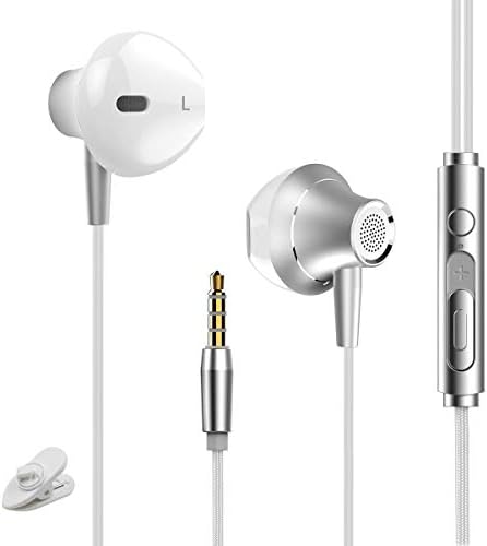 Si-maker Noise Isolating in Ear Canal Headphones Earphones with Microphone and Volume Control, Stereo Wired Earubds for Samsung Galaxy S9 Plus S8 S7 Edge S6 S5 S4 Note, iPhone, iPad, Nokia, HTC, Nexus, BlackBerry, 3.5mm Headset