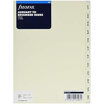 Filofax Index A5 Vierge Crème 341680 - Recharge Organiseur