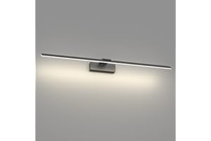 Klighten Lampara Led Espejo Baño 80cm, 24W 2100 Lumen, Impermeable IP44 Luces Espejo Baño, Aplique Espejo Baño Moderno, Aluminio, Blanco Natural 4500K, Nero