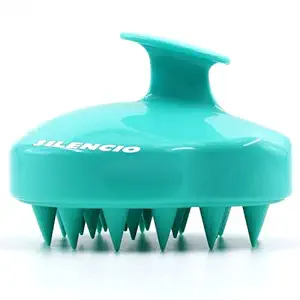 SILENCIO Manual Hair Shampoo Scrubber Brush, Silicone Scalp Massager, Waterproof Shower Scalp Scrubber Tool for Hair Growth, Gentle Exfoliating and Massage for Men and Women, Multicolour