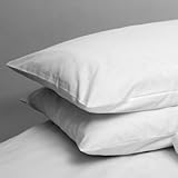Linens Limited 2 Kissenbezüge – Ägyptische Baumwolle, Fadenzahl 200 – Weiß – 50 x 75cm - 2