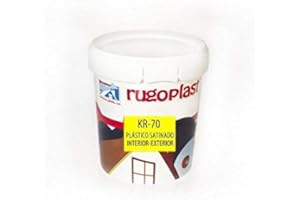 Rugoplast - Pintura plástica blanca satinada interior / exterior muy lavable ideal para decorar tu casa con un poco de brillo ( salon, baño, dormitorios, cocina... ) KR-70, Blanco