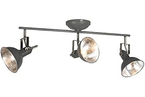 Qazqa Plafón industrial antracita giratorio 3-luces - TOMMY 3 Acero Alargada Adecuado para LED Max. 3 x 40 Watt