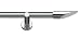 Produktbild Dekobase Vorhang Gardinenstange Metall Gibraltar Wand Montage komplett Set, 20 mm Ø, Edelstahl-Optik, 140 cm