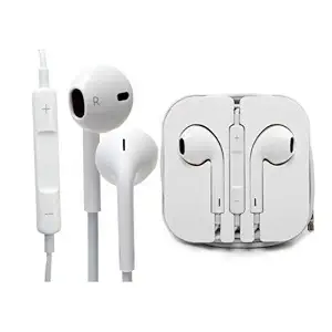 Earphones with 3.5mm Jack for All Phones. Wired Headset (White, in The Ear)