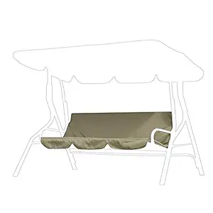 Outdoor Swing Cushion, Courtyard Swing Cushion Cover Three-seat Waterproof Breathable Durable for Swing Hammock for Garden for Home for Chair(Beige, 120 * 3mm)
