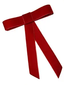 EmilyRose Couture Large Velvet Hair Bow Collection (Barrette, Red)