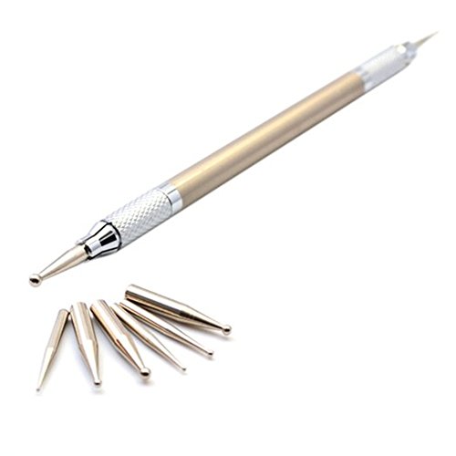 Born Pretty 6pcs/set Nail Art Dotting Pen Multi-size dotting head Nail Tool Water Marbling Tool