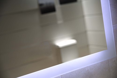 Dr. Fleischmann Badspiegel LED Spiegel GS084N mit Beleuchtung durch satinierte Lichtflächen Badezimmerspiegel (80 x 60 cm, kaltweiß) - 4