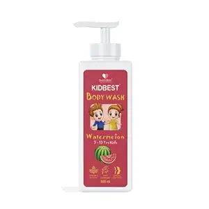 HealthBest Kidbest Bodywash for Kids | Anti-Bacterial | Normal Skin, Sensitive Skin & Dry Skin | Tear, Paraben, SLS free | Watermelon Flavor | 500ml