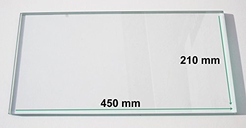 Khlschrank Einlegeboden / Glasplatte / Gemsefach  Klarglas 4 mm dick  450 mm x 210 mm - Direkt vom Glasereifachbetrieb!!!