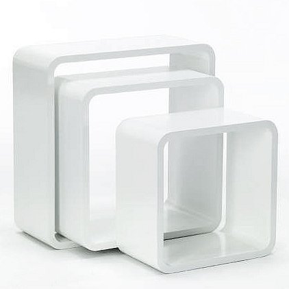 WOLTU RG9236ws-a Wandregal Cubes, MDF Holz, Hängeregal Bücherregal, CD/DVD Aufbewahrung, Regal, Weiß - 2