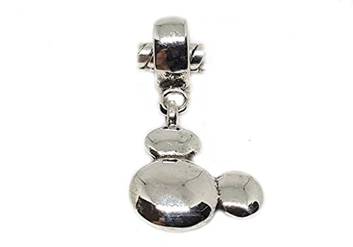 Mickey Ears Dangle - Sterling Silver Charm Bead - Spanglebead