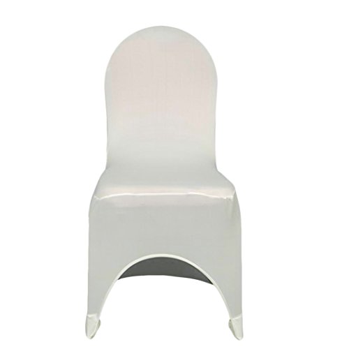 Befied Stuhlhussen 100 Stück Stuhl Husse Universal Stretch Stuhlüberzug Weiß für Hochzeit, Party, Bankett (100 (45 x 45 cm))